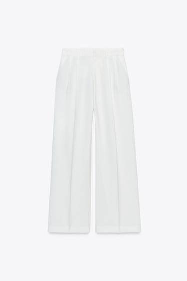 Zara PLEATED PANTS - Ecru - Image 0