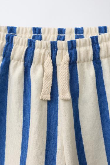 STRIPED T-SHIRT AND BERMUDA SHORTS SET - Navy / White by Zara - Image 3