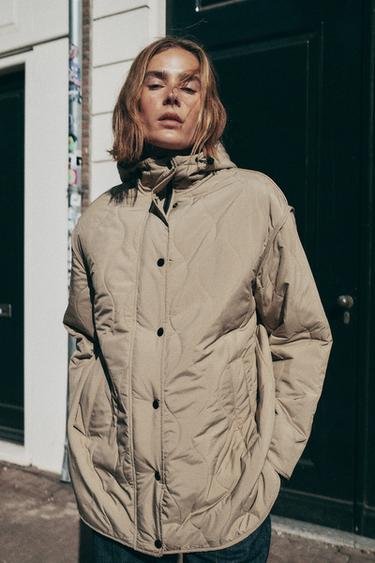 WATER REPELLENT HOODED PADDED JACKET - camel by Zara - Image 5