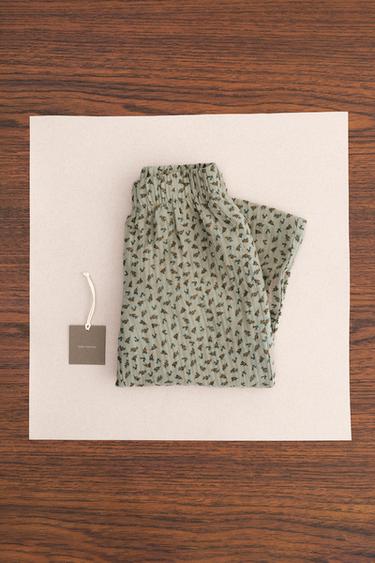 ZARA TIMELESS - FLORAL SHIRT PYJAMAS - Brown / Taupe by Zara - Image 2