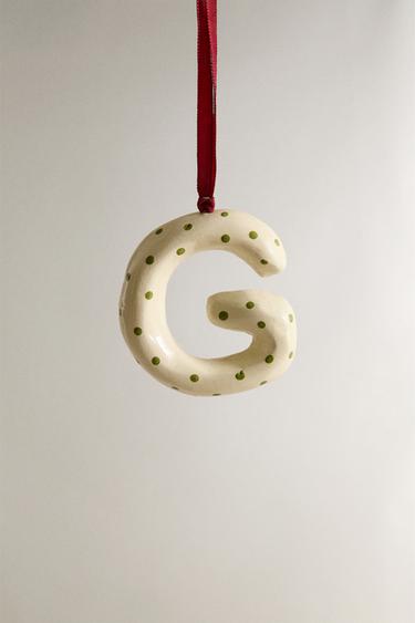 LETTER G CHRISTMAS TREE DECORATION - Ecru by Zara - Image 0