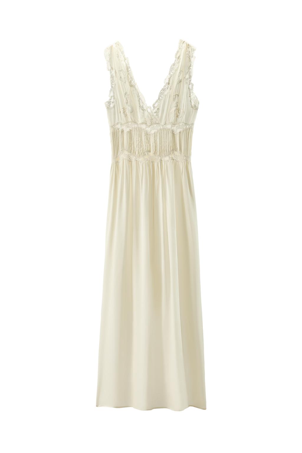 LIMITED EDITION SATIN EFFECT PLEATED LACE DRESS - image 3
