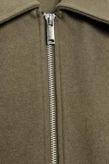 SOFT ZIP-UP BOMBER JACKET - Khaki by Zara - Image 6