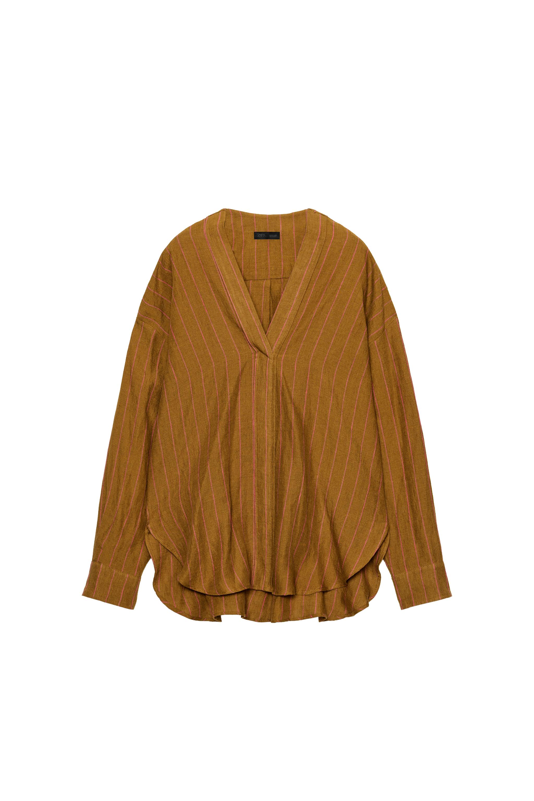100% LINEN STRIPED SHIRT