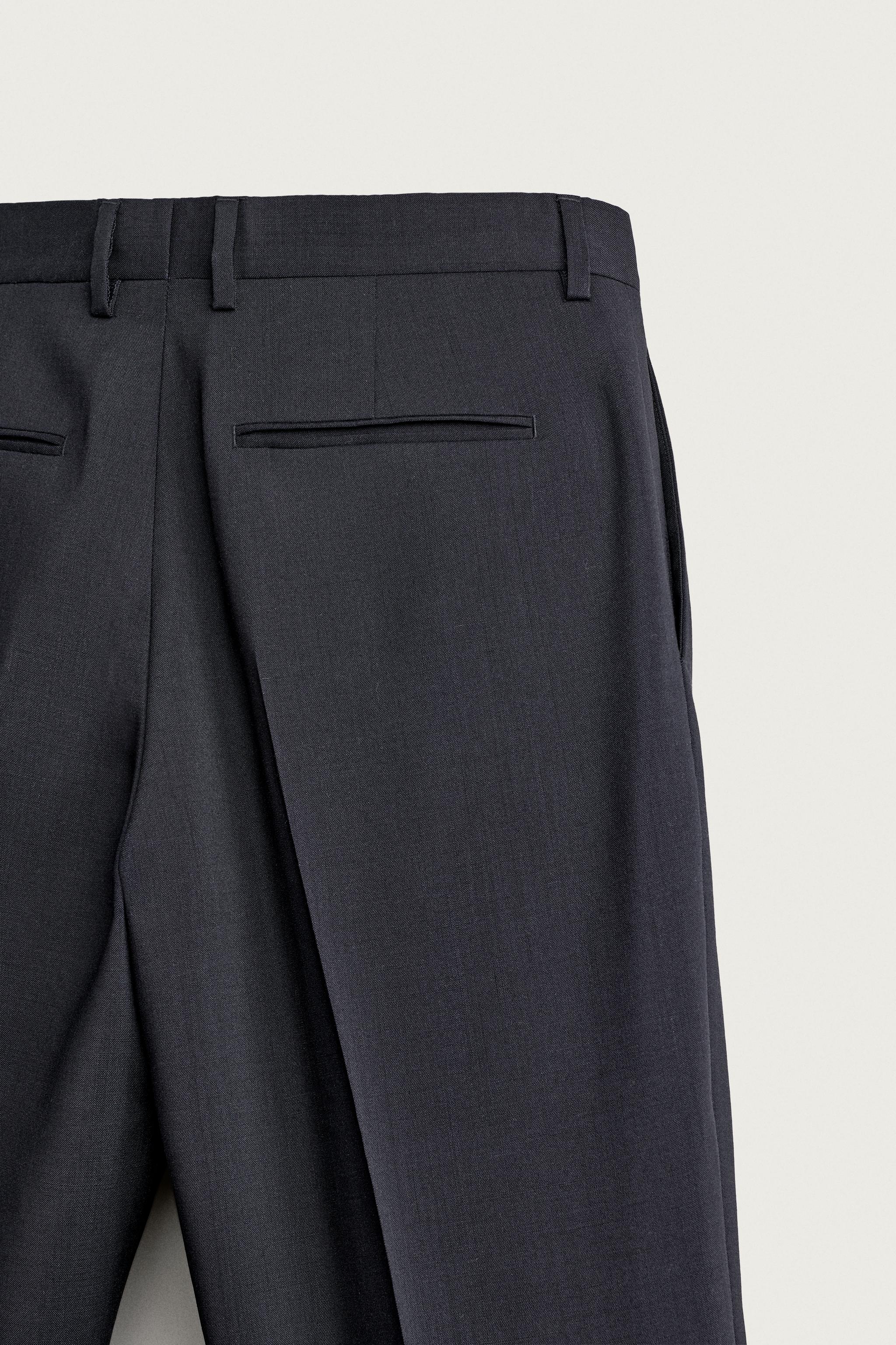 100% WOOL REGULAR FIT SUIT TROUSERS