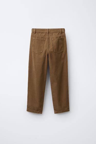 PANTALON DROIT EN VELOURS CÔTELÉ BENSIMON ® X ZARA - Cognac de Zara - Image 1