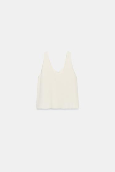 STRUCTURED STRAPPY TOP - Ecru by Zara - Image 4