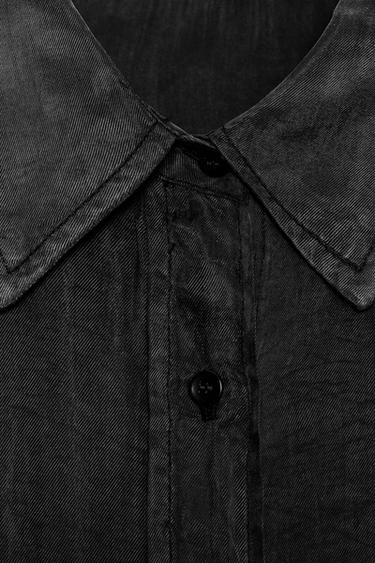 FLOWING SHIRT WITH POCKET - Black by Zara - Image 5