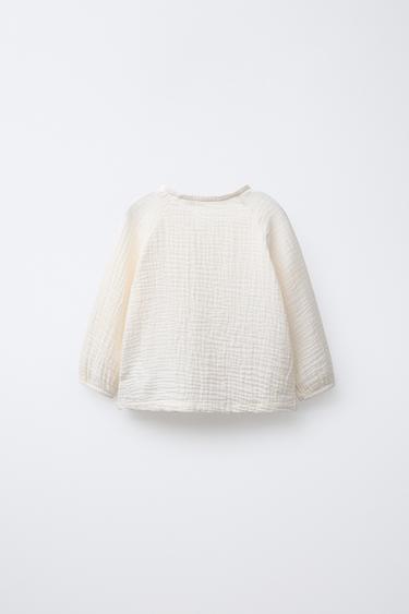 COTTON GAUZE SHIRT - Ecru by Zara - Image 1