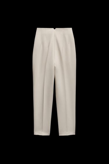HOSE MIT HOHEM BUND - Cremefarben von Zara