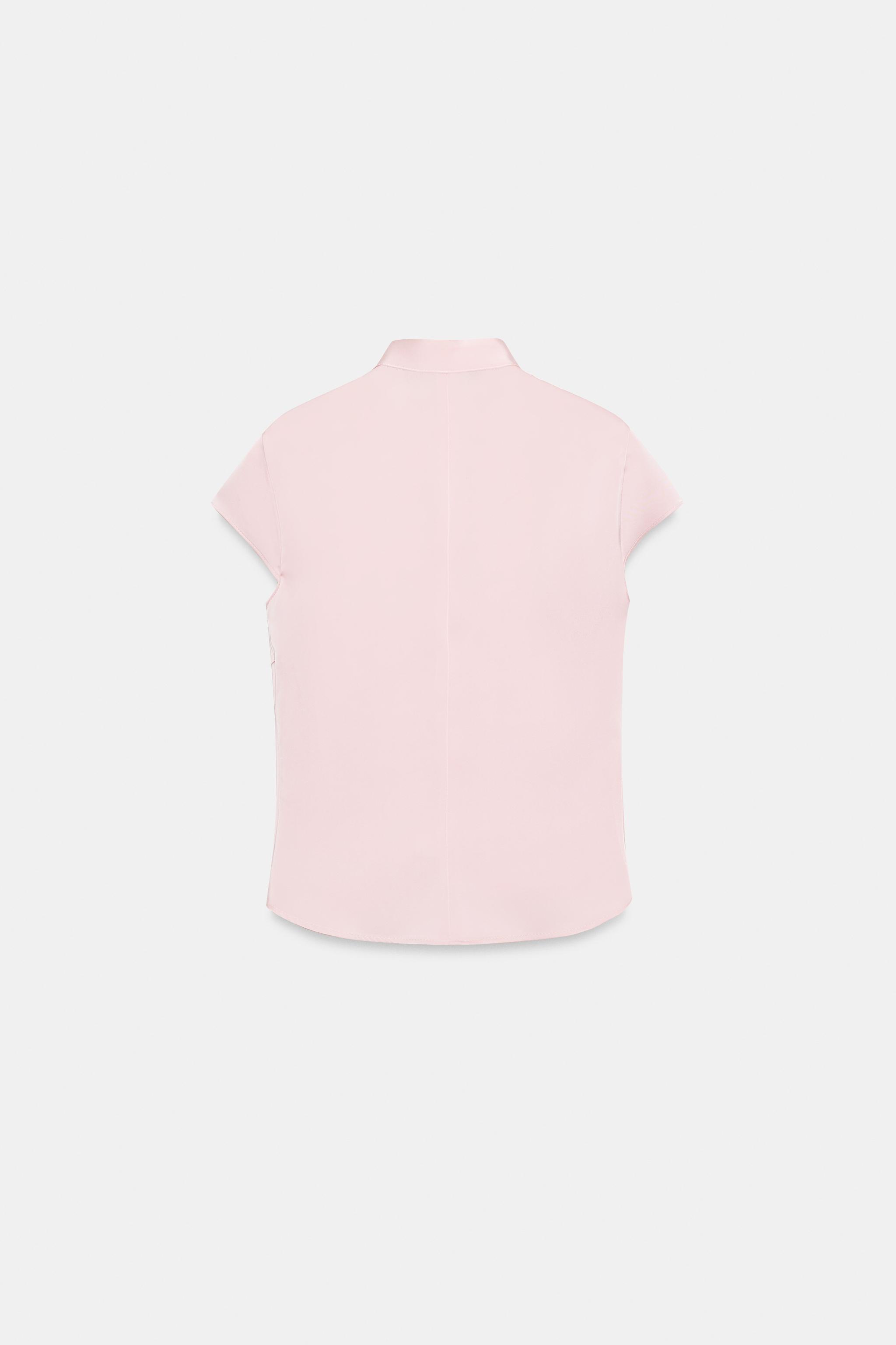 SATIN EFFECT TOP WITH SIDE BUTTONS