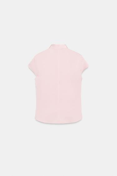TOP SATINÉ À BOUTONS LATÉRAUX - Rose craie de Zara - Image 6