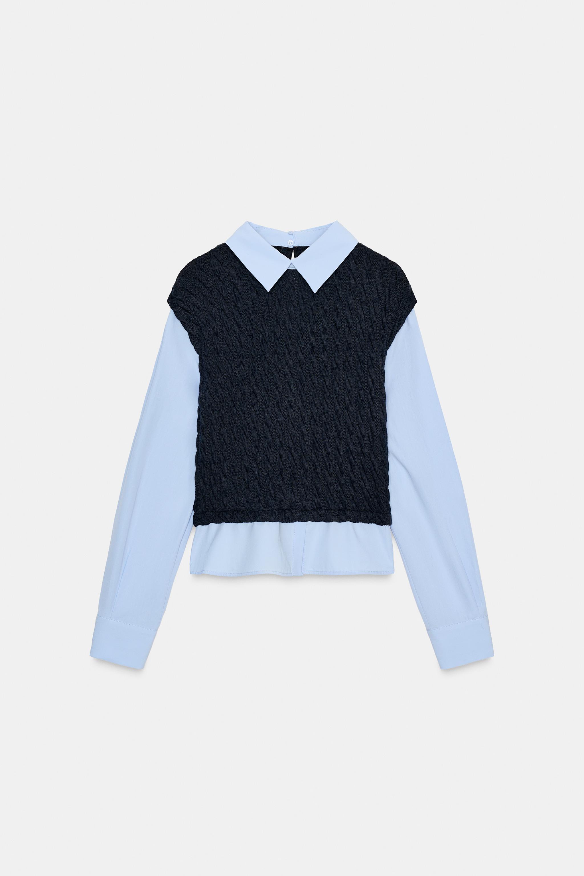 COMBINATION POPLIN SHIRT