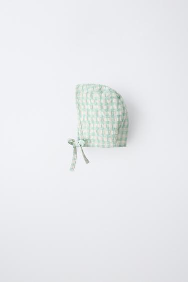 GINGHAM BONNET - Sea green by Zara - Image 0