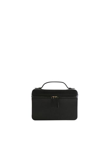 LEATHER WASH BAG - Black by Zara