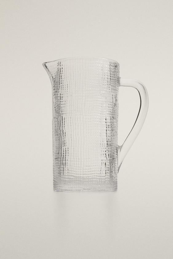JARRA DE VIDRO COM RELEVO - Transparente da Zara - Imagem 0