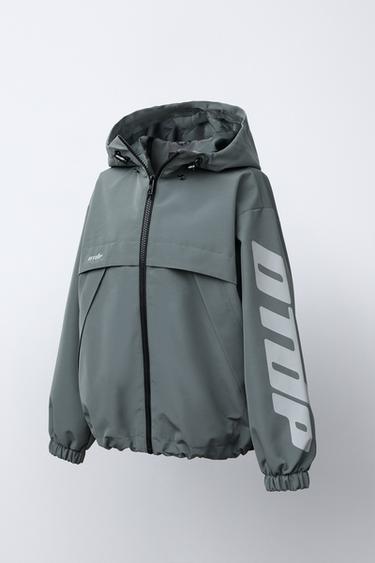 TEXT WATER-REPELLENT JACKET - Steel by Zara