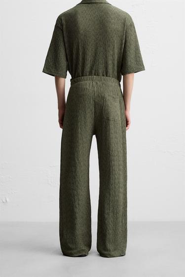 TEXTURED STRUCTURE TROUSERS - Green by Zara - Image 2