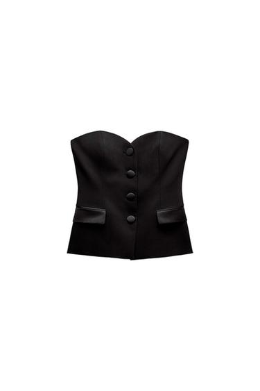 CONTRAST SATIN BUSTIER