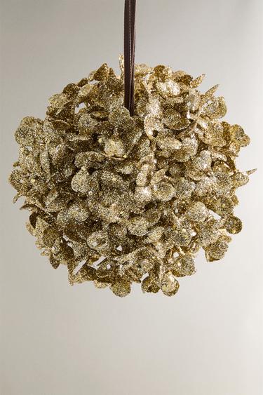 CHRISTMAS TREE DECORATION WITH SPARKLY PETALS - Gold by Zara - Image 1