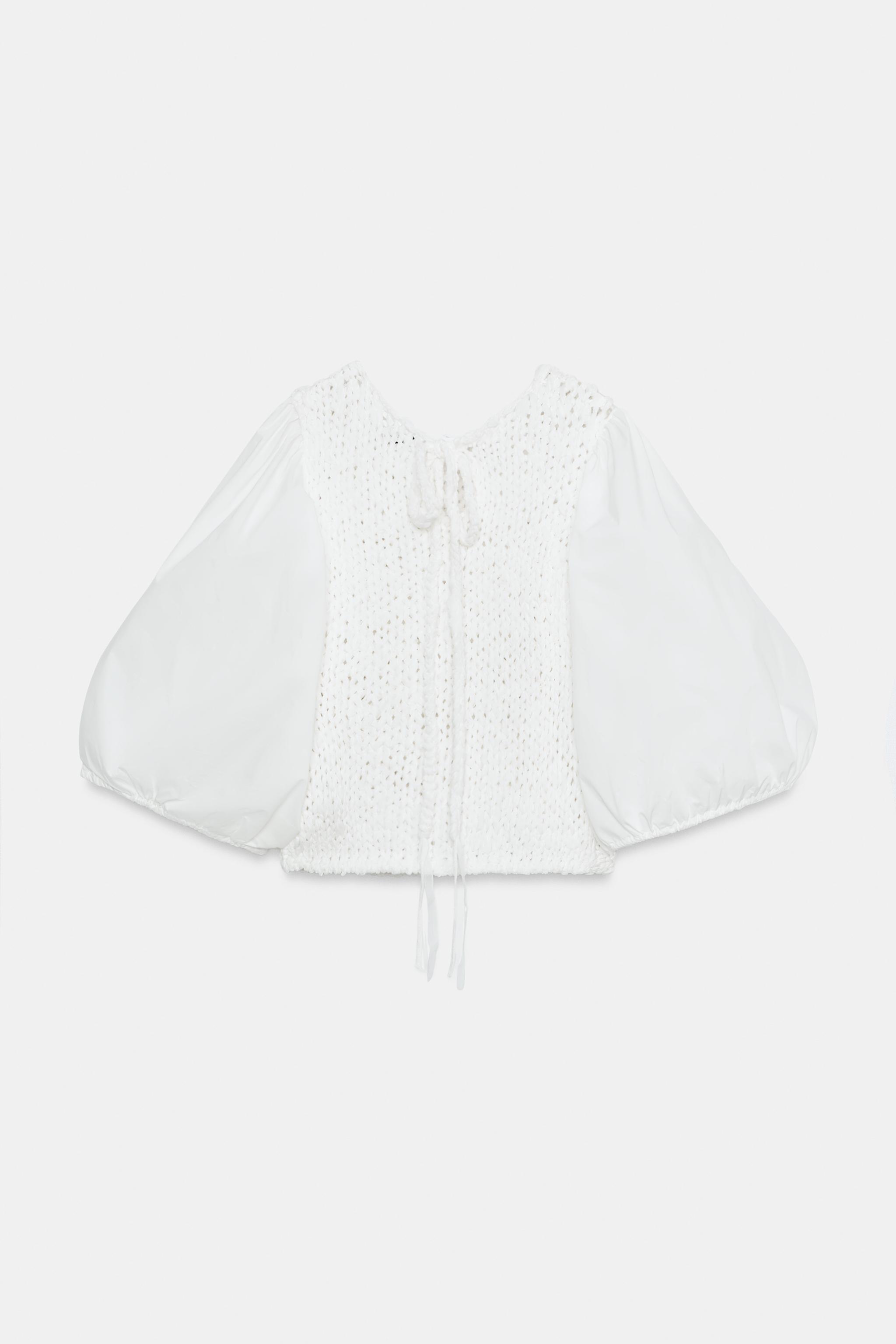 COMBINATION KNIT BLOUSE
