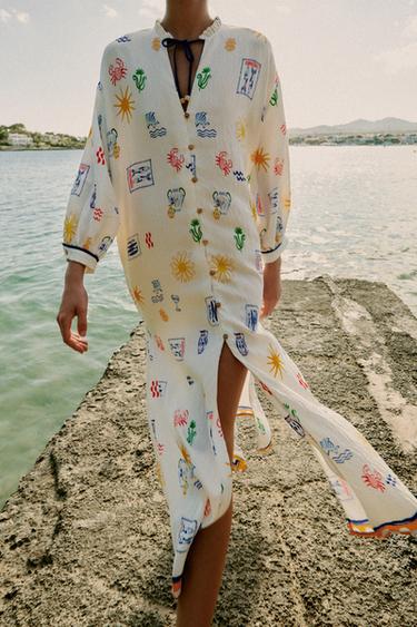 ROBE LONGUE IMPRIMÉE - Multicolore de Zara - Image 1