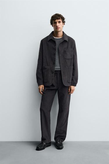 CORDUROY SUIT BLAZER - Dark grey by Zara