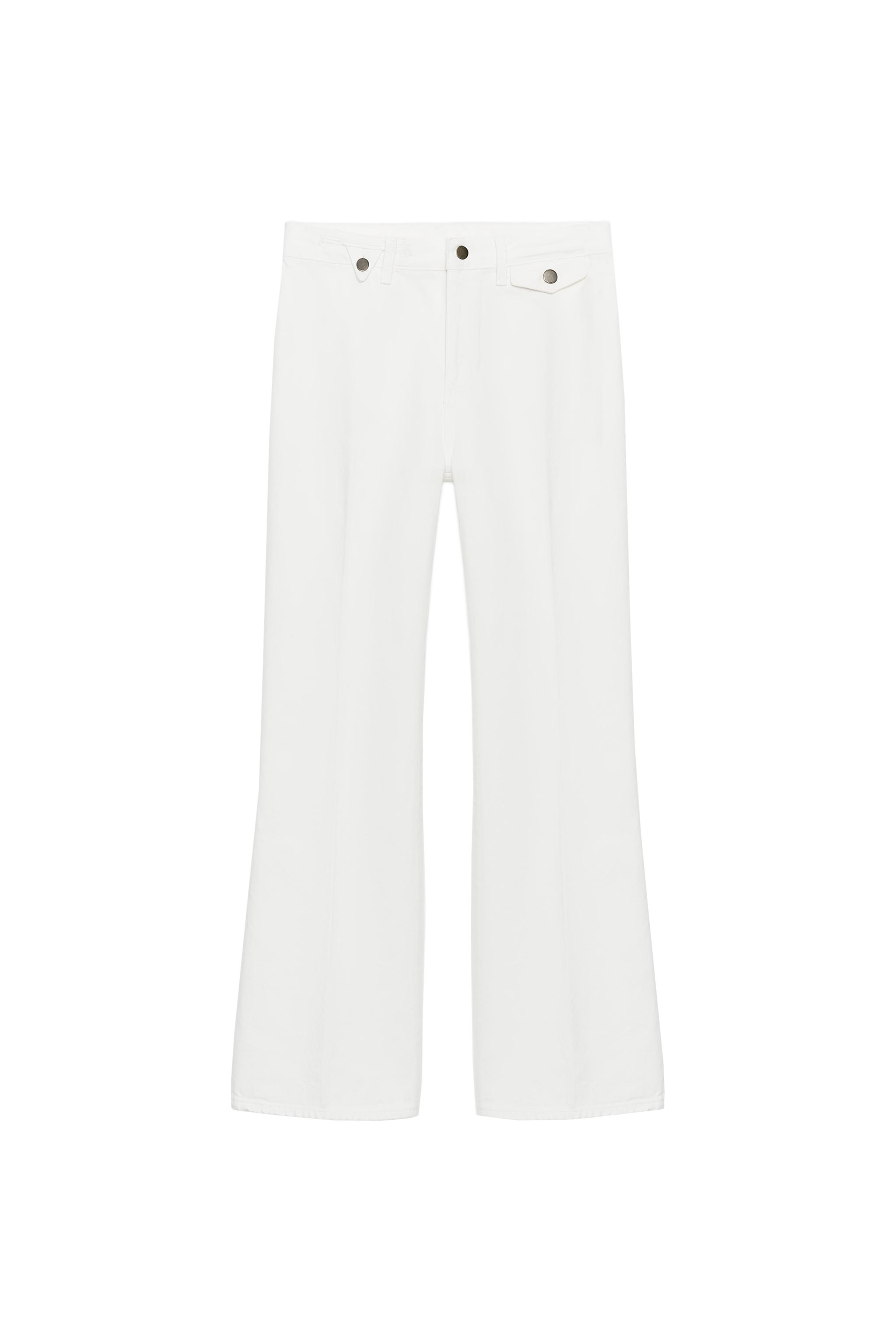 ZW COLLECTION ハイウエストフレアデニムパンツ - ホワイト | ZARA 