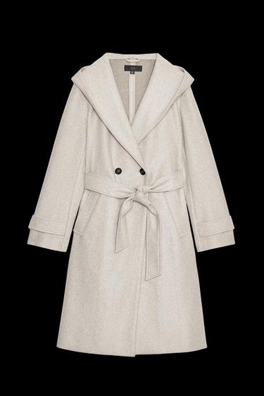 SOFT HOODED COAT - Beige by Zara