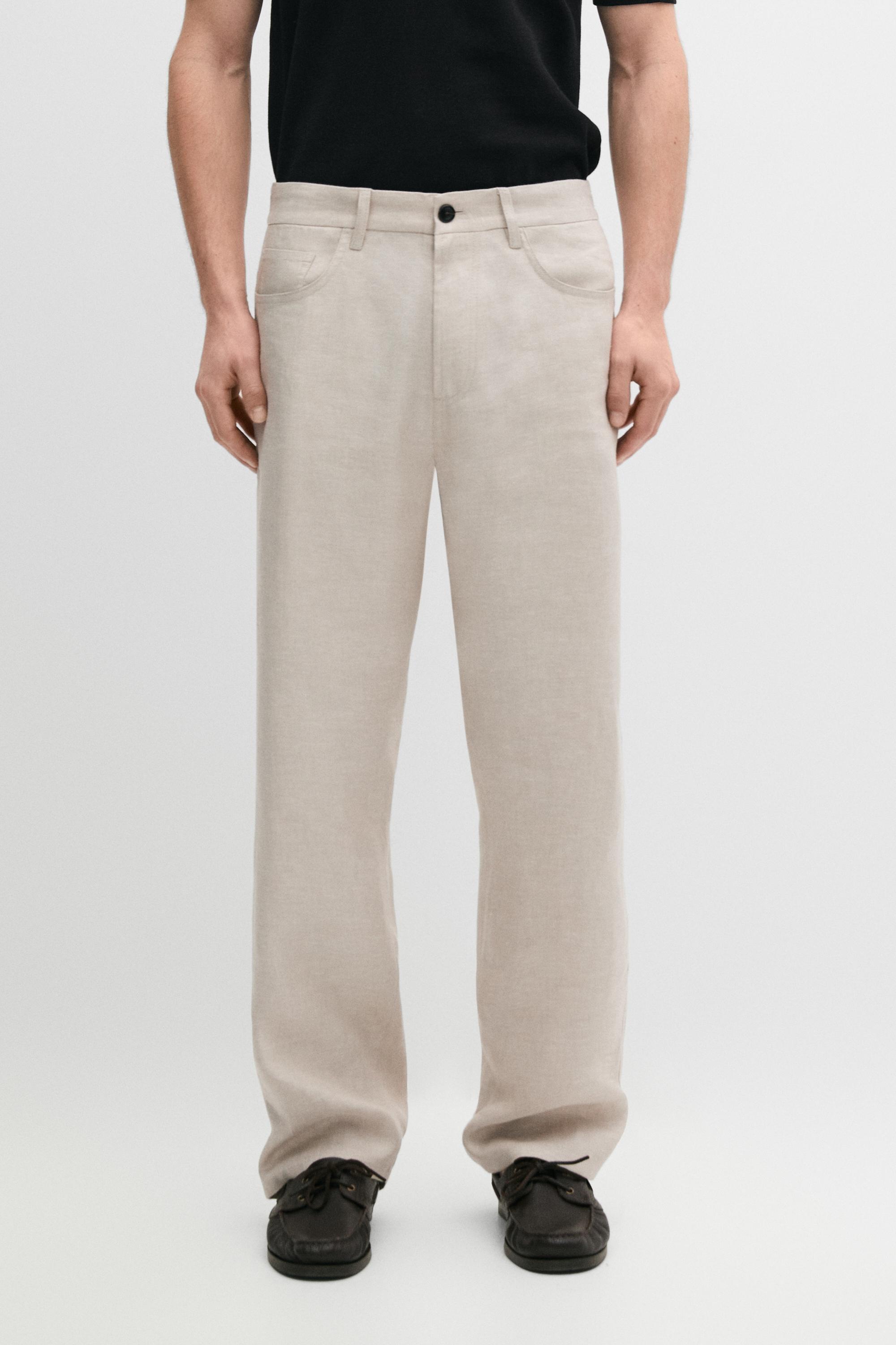 Wide-leg linen trousers