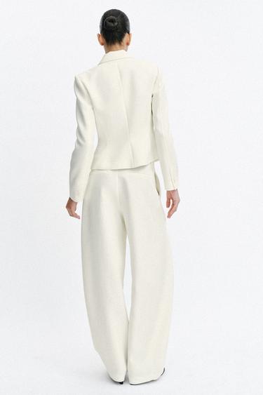 VOLUME TROUSERS WITH DARTS - Ecru by Zara - Image 3