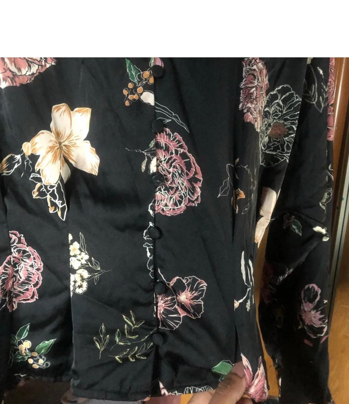 FLORAL PRINT SATIN EFFECT BLOUSE - Image 5