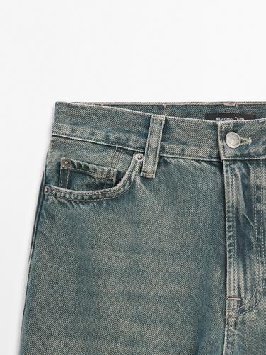 Zara Straight-leg high-waist jeans - Aquamarine
