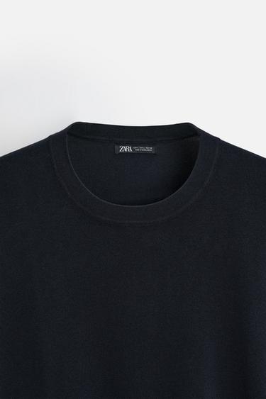 PULL BASIQUE EN MÉLANGE DE VISCOSE - Bleu marine de Zara - Image 7