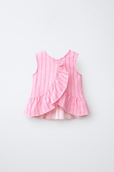 TOP RAYAS CONTRASTE - Rosa tiza de Zara