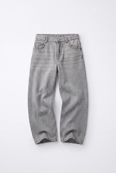 RELAXED BAGGY DENIM TROUSERS - Grey by Zara
