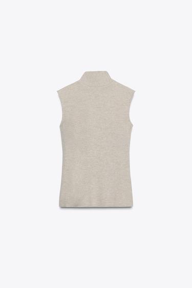 Zara 柔軟圍巾上衣 - 斑紋米色