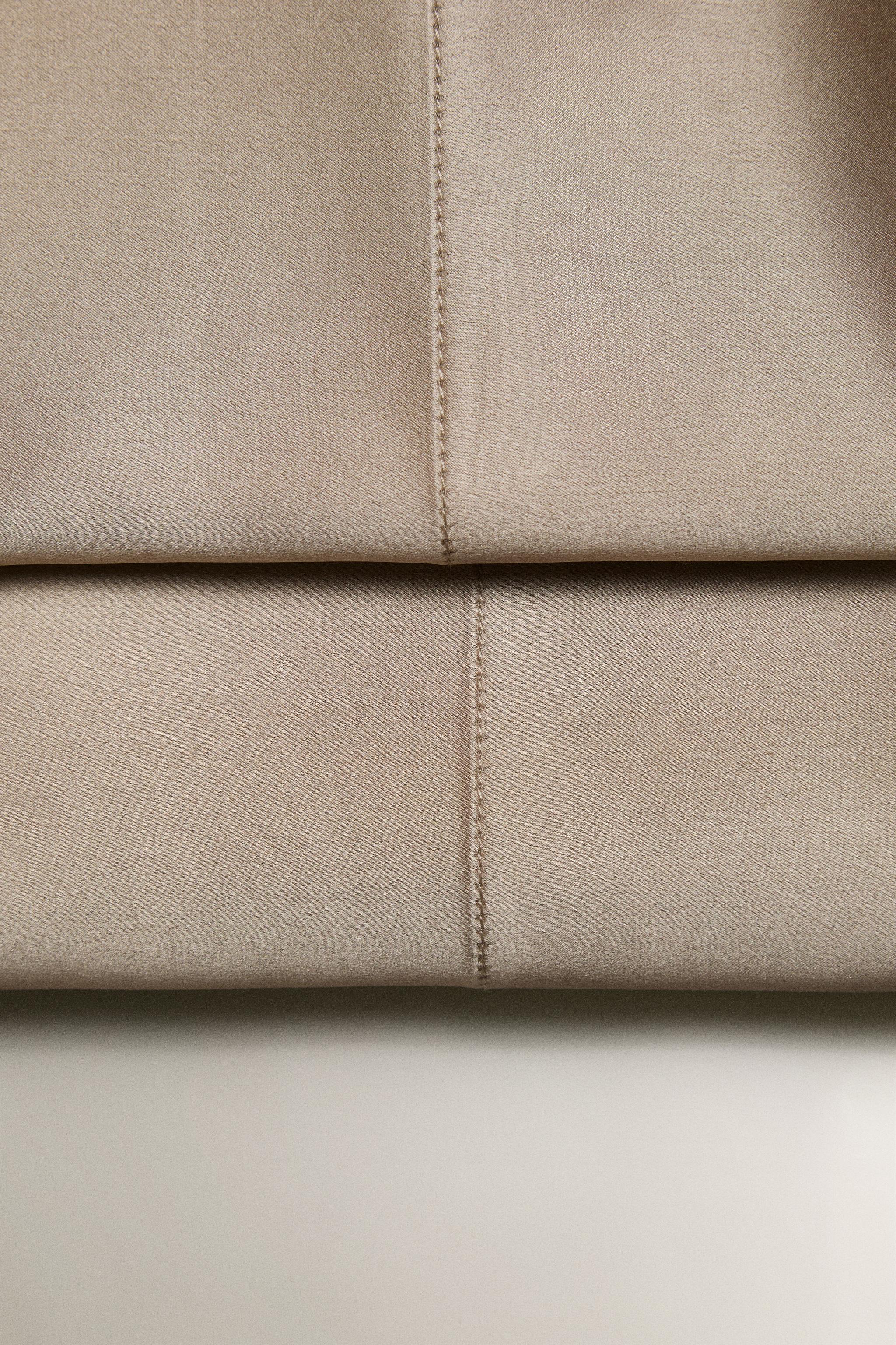 MULBERRY SILK FLAT SHEET — Brown / Taupe
