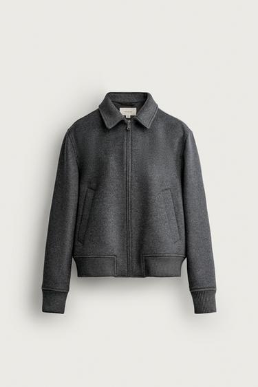 REGULAR FIT WOOL BLEND JACKET MANTECO® - Grey marl by Zara