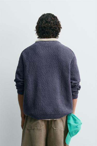 PULL STRUCTURÉ BOUCLÉ - Violet poudré de Zara - Image 2