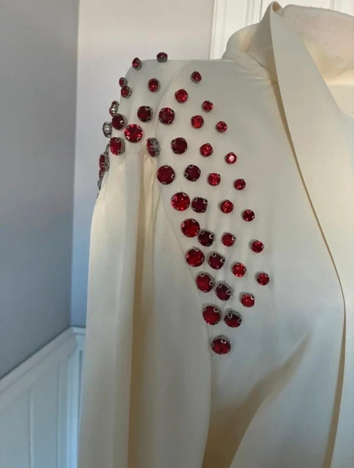 SATIN BLOUSE WITH RHINESTONES - Image 8