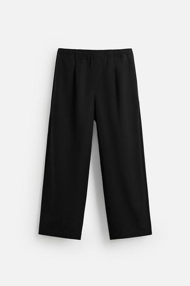 REGULAR FIT JOGGER WAIST TROUSERS - Black by Zara