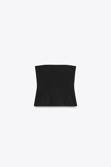 STRAPLESS BANDEAU TOP - Black by Zara - Image 3