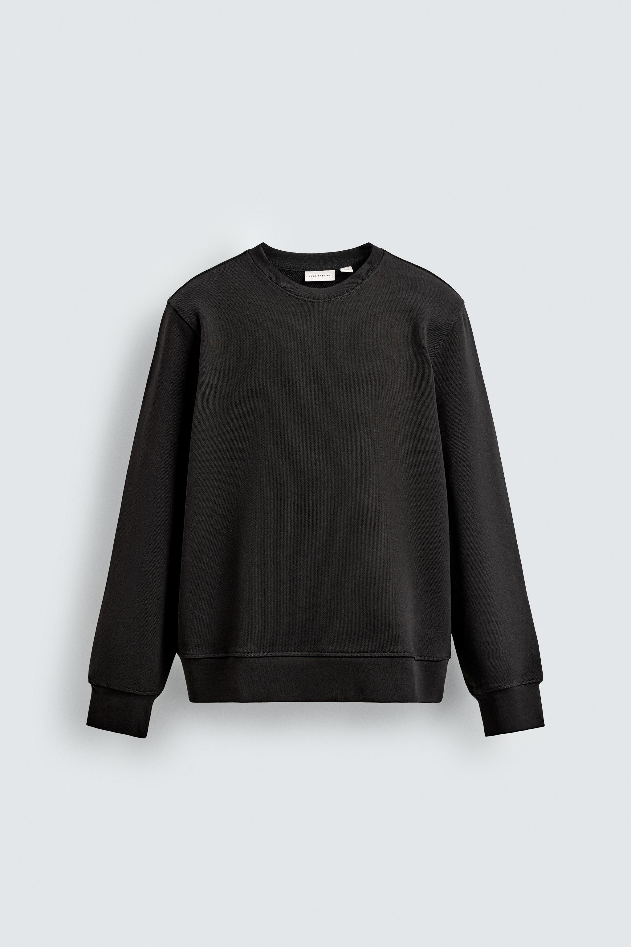 HEAVYWEIGHT CREW NECK SWEATSHIRT - Black | ZARA Canada