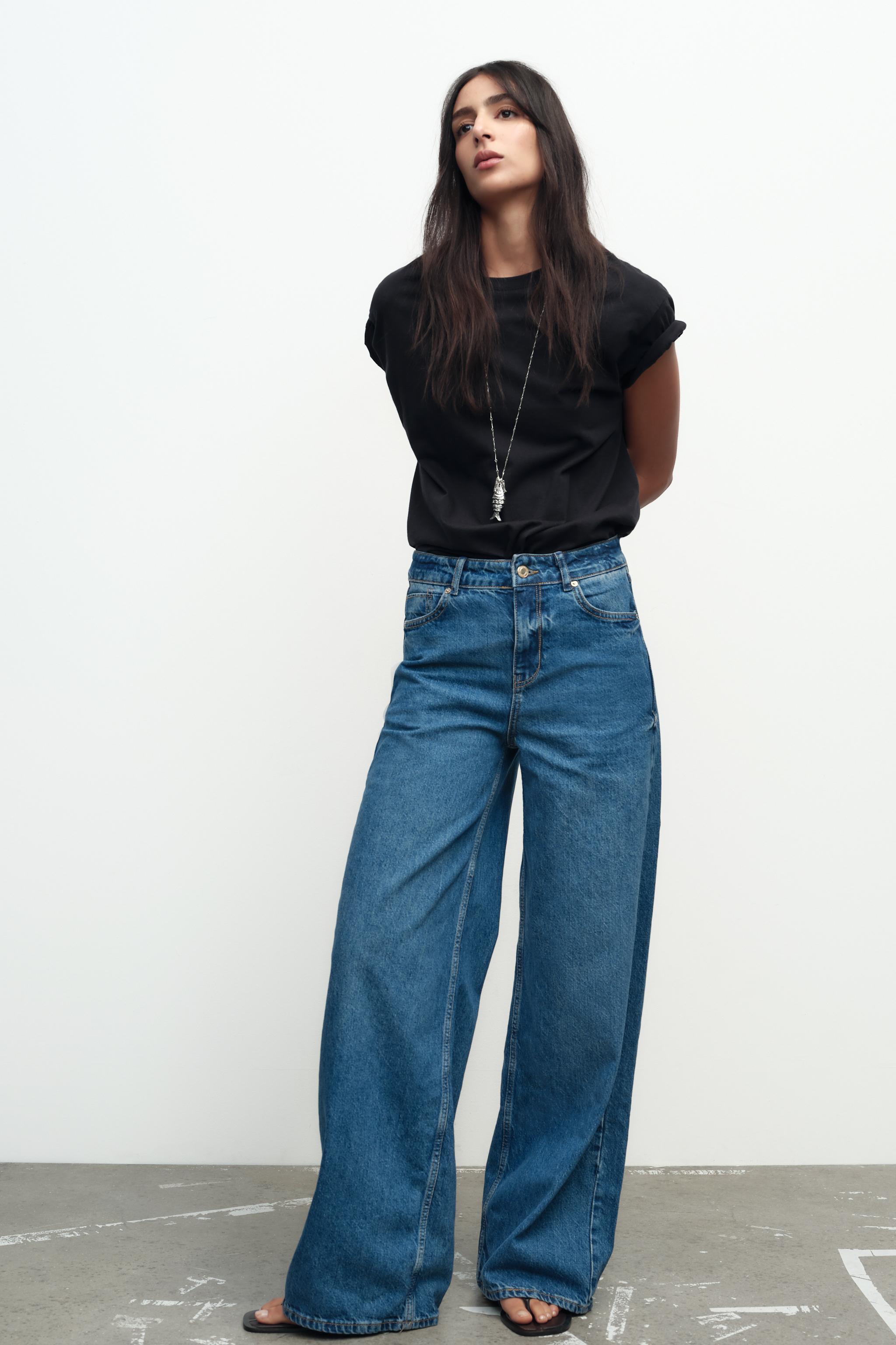 Wide Leg Jeans Z1975 Zara Jean Full Length Z1975 MID-RISE LONG