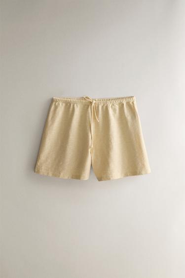 BAUMWOLL-SHORTS - Hellgelb von Zara