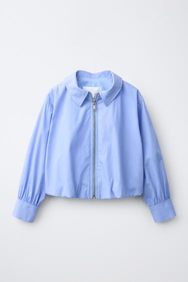 ZIP-UP BALLOON SHIRT - Blue by Zara - Image 0