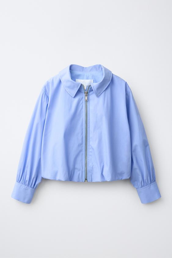 ZIP-UP BALLOON SHIRT - Blue by Zara - Image 0