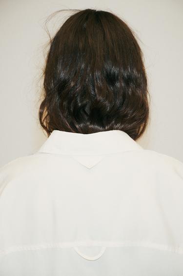 CHEMISE EN POPELINE - Écru de Zara - Image 5