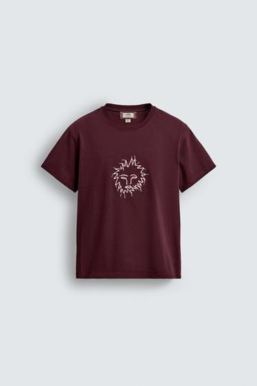 COMBINED EMBROIDERED T-SHIRT SAMUEL DE SABOIA X ZARA - Wine by Zara
